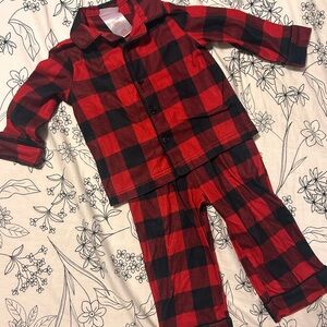 Wonder Nation Red and Black Checkered Kids Pajama Set